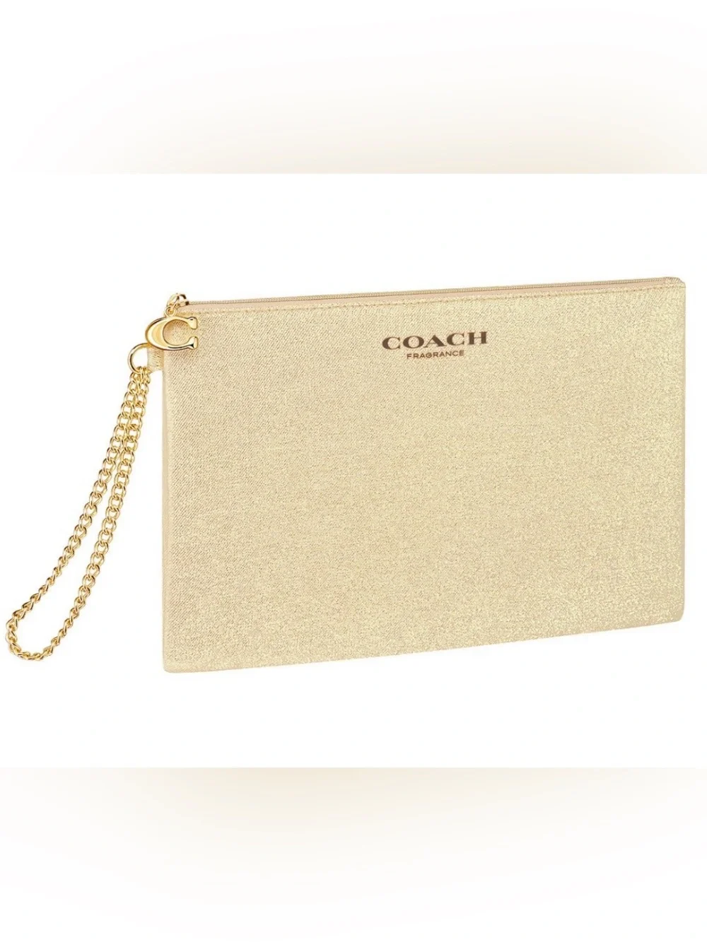 ✨ Coach Gold Cosmetic Pouch + 2 Coach Gold Parfum Samples Gift Set